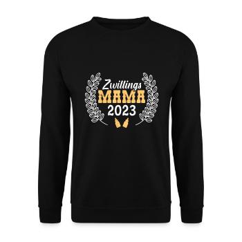Zwillinge Mama Zwillingsmama 2023 Mutter Mama - Unisex Pullover - Schwarz - Vorne - Alina (178cm) & Michal (187cm)