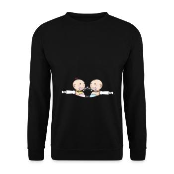 Mère Jumelles Frères et sœurs Jeunes filles Maman - Sweat-shirt Unisexe - noir - Devant - Alina (178cm) & Michal (187cm)