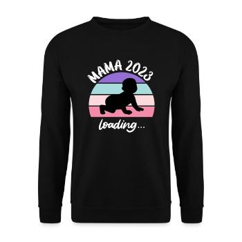 Maman 2023 Chargement de bébé Jeunes filles enceintes - Sweat-shirt Unisexe - noir - Devant - Alina (178cm) & Michal (187cm)