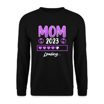 Mama 2023 Mutter to be schwanger Junge Mädchen - Unisex Pullover - Schwarz - Vorne - Alina (178cm) & Michal (187cm)