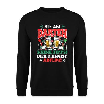Je suis au Darten! Apportez de la bière et décollez! - Sweat-shirt Unisexe - noir - Devant - Alina (178cm) & Michal (187cm)