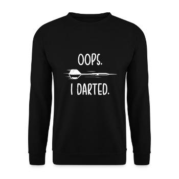 Oops. I darted. Darts Darts Player Darts - Unisex Sweatshirt - black - Front - Alina (178cm) & Michal (187cm)