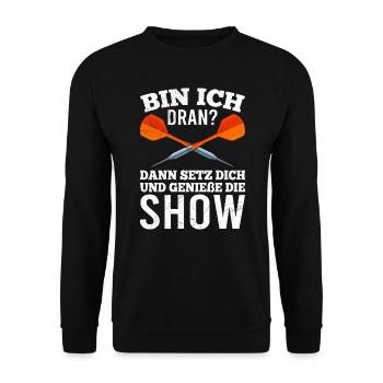Dart spielen Dart Flights Darts Punktzahl Dart - Unisex Pullover - Schwarz - Vorne - Alina (178cm) & Michal (187cm)