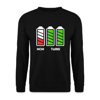 Twin mom Mother of 2 Pregnant with twins - Unisex Sweatshirt - black - Front - Alina (178cm) & Michal (187cm)
