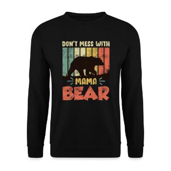 Mama Bear Familie Kinder Tochter Sohn Mama - Unisex Pullover - Schwarz - Vorne - Alina (178cm) & Michal (187cm)