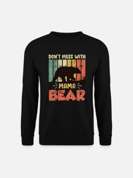Mama Bear Familie Kinder Tochter Sohn Mama - Unisex Pullover - Schwarz