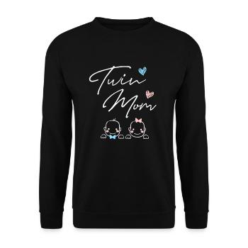Pregnant with twins Twin Mom - Unisex Sweatshirt - black - Front - Alina (178cm) & Michal (187cm)