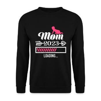 Mom 2023 loading Mother Pregnant Girl Mom - Unisex Sweatshirt - black - Front - Alina (178cm) & Michal (187cm)