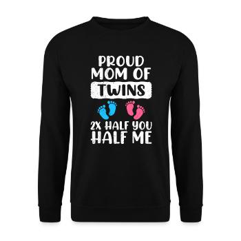 Mère de jumeaux Jeunes filles fière maman - Sweat-shirt Unisexe - noir - Devant - Alina (178cm) & Michal (187cm)