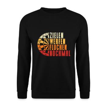 Darts spielen Zielen Werfen Fluchen Punktzahl Dart - Unisex Pullover - Schwarz - Vorne - Alina (178cm) & Michal (187cm)