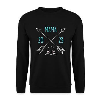 Mom 2023 pregnant with girl Boy Super Mama - Unisex Sweatshirt - black - Front - Alina (178cm) & Michal (187cm)