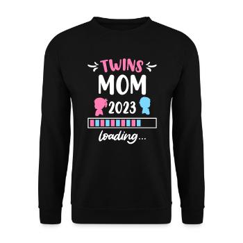 Twin Mom 2023 Twins loading Young Girls - Unisex Sweatshirt - black - Front - Alina (178cm) & Michal (187cm)