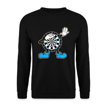 Dartspieler Dabbing Dart - Unisex Pullover - Schwarz - Vorne - Alina (178cm) & Michal (187cm)
