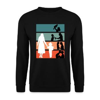 Mère pour la vie Famille Les enfants grandissent maman - Sweat-shirt Unisexe - noir - Devant - Alina (178cm) & Michal (187cm)