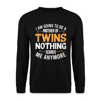 Twin Mom Mom Twins Siblings Mom - Unisex Sweatshirt - black - Front - Alina (178cm) & Michal (187cm)