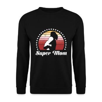 Super Mama Bear Family Mother Child Mama - Unisex Sweatshirt - black - Front - Alina (178cm) & Michal (187cm)
