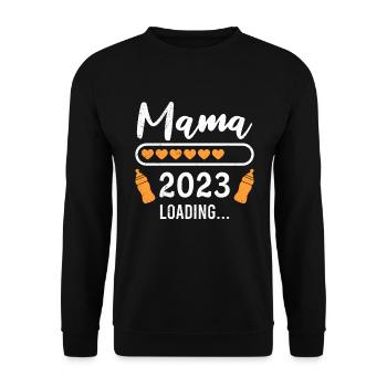 Maman 2023 chargement Maman Grossesse Maman - Sweat-shirt Unisexe - noir - Devant - Alina (178cm) & Michal (187cm)