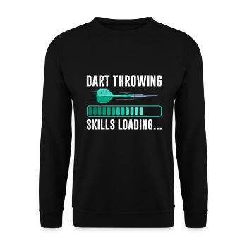 Dart Throwing Skills loading Darts Player Darts - Unisex Sweatshirt - black - Front - Alina (178cm) & Michal (187cm)