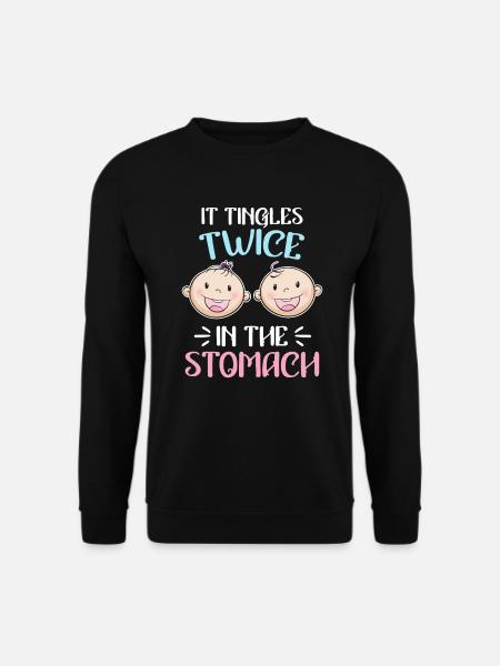 Kribbeln im Bauch Mutter von 2 Zwillinge im Bauch - Unisex Pullover - Schwarz