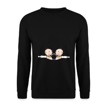 Mère Jumelles Frères et sœurs Jeunes filles Maman - Sweat-shirt Unisexe - noir - Devant - Alina (178cm) & Michal (187cm)