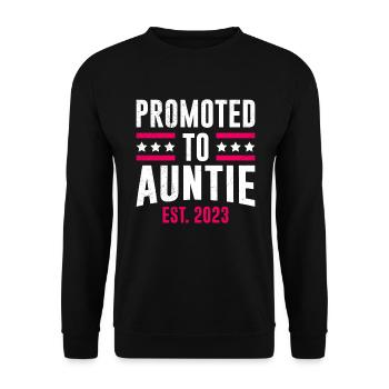 Promue tante 2023 Tu vas être une tante - Sweat-shirt Unisexe - noir - Devant - Alina (178cm) & Michal (187cm)