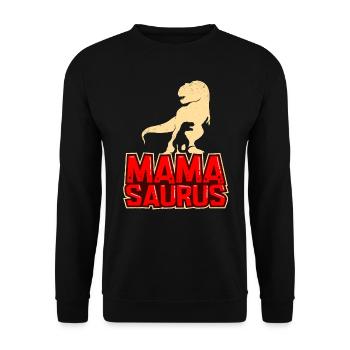 Mama Saurus Mom-to-be Mother's Day - Unisex Sweatshirt - black - Front - Alina (178cm) & Michal (187cm)