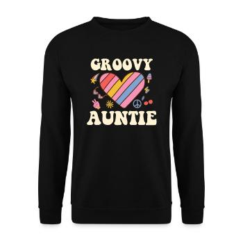 Groovy Auntie la meilleure tante du monde Cool tante - Sweat-shirt Unisexe - noir - Devant - Alina (178cm) & Michal (187cm)