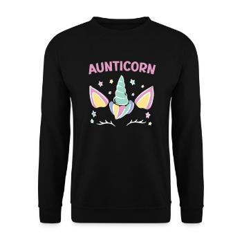 Unicorn Aunt Aunticorn Fairy Tale Super Aunt - Unisex Sweatshirt - black - Front - Alina (178cm) & Michal (187cm)