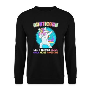 Einhorn Tante meine ist toller als deine Tante - Unisex Pullover - Schwarz - Vorne - Alina (178cm) & Michal (187cm)