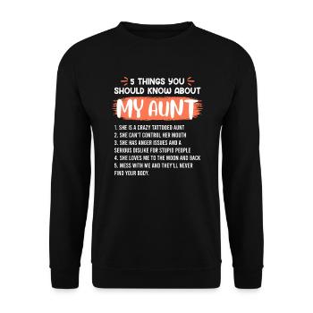 Ce que vous devez savoir sur ma tante - Sweat-shirt Unisexe - noir - Devant - Alina (178cm) & Michal (187cm)