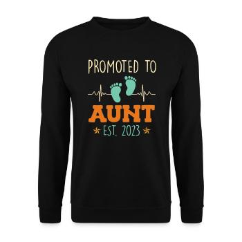 Promoted to Aunt 2023 Promotion Best Aunt - Unisex Sweatshirt - black - Front - Alina (178cm) & Michal (187cm)