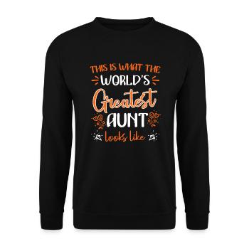 This is what the best aunt in the world looks like Cool aunt - Unisex Sweatshirt - black - Front - Alina (178cm) & Michal (187cm)