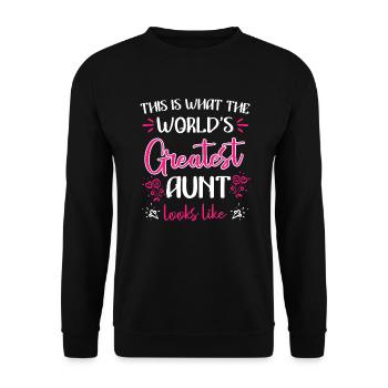 This is what the best aunt in the world looks like Cool aunt - Unisex Sweatshirt - black - Front - Alina (178cm) & Michal (187cm)
