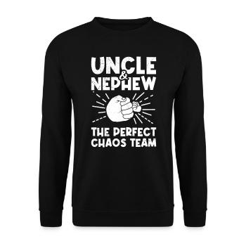 Oncle et neveu l’équipe du chaos parfait - Sweat-shirt Unisexe - noir - Devant - Alina (178cm) & Michal (187cm)