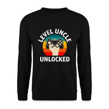 Le niveau Oncle est débloqué Oncle - Sweat-shirt Unisexe - noir - Devant - Alina (178cm) & Michal (187cm)