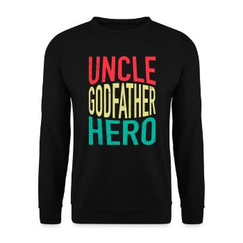 Vintage Onkel Pate Mythos Legende bester Onkel - Unisex Pullover - Schwarz - Vorne - Alina (178cm) & Michal (187cm)
