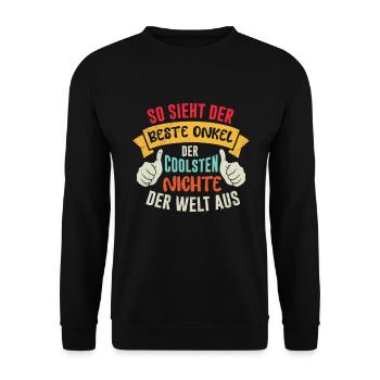 So sieht der beste Onkel der coolsten Nichte - Unisex Pullover - Schwarz - Vorne - Alina (178cm) & Michal (187cm)