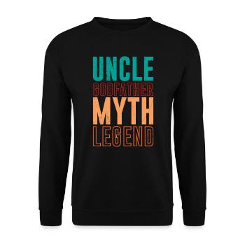 Onkel Pate Mythos Legende - Unisex Pullover - Schwarz - Vorne - Alina (178cm) & Michal (187cm)