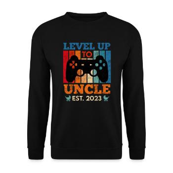 Niveau de l’oncle de jeu jusqu’à l’oncle 2023 - Sweat-shirt Unisexe - noir - Devant - Alina (178cm) & Michal (187cm)
