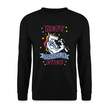 Best Uncle ever Bodybuilder Uncle Unicorn Uncle - Unisex Sweatshirt - black - Front - Alina (178cm) & Michal (187cm)