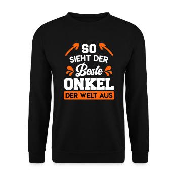 So sieht der beste Onkel der Welt aus - Unisex Pullover - Schwarz - Vorne - Alina (178cm) & Michal (187cm)