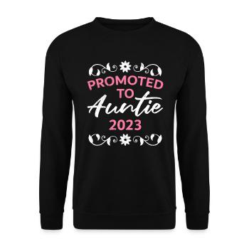 Promu tante 2023 Je vais être tante - Sweat-shirt Unisexe - noir - Devant - Alina (178cm) & Michal (187cm)