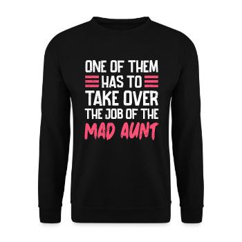 Meilleur travail de tante de la famille de crazy autom - Sweat-shirt Unisexe - noir - Devant - Alina (178cm) & Michal (187cm)