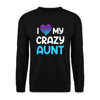 I love my aunt Ich liebe meine verrückte Tante - Unisex Pullover - Schwarz - Vorne - Alina (178cm) & Michal (187cm)
