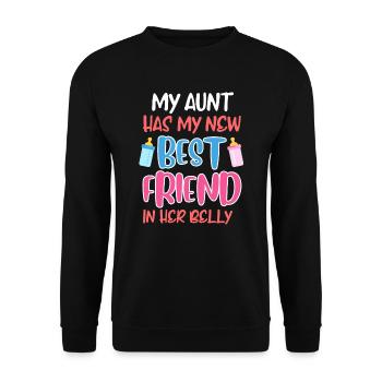 Meilleure amie Meilleure amie Tante enceinte - Sweat-shirt Unisexe - noir - Devant - Alina (178cm) & Michal (187cm)