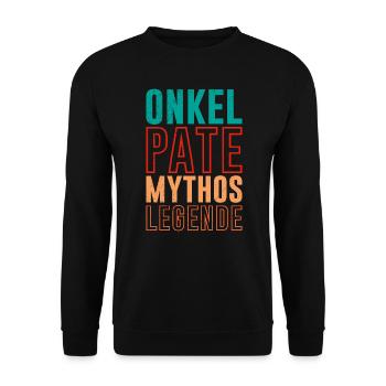 Onkel Pate Mythos Legende - Unisex Pullover - Schwarz - Vorne - Alina (178cm) & Michal (187cm)