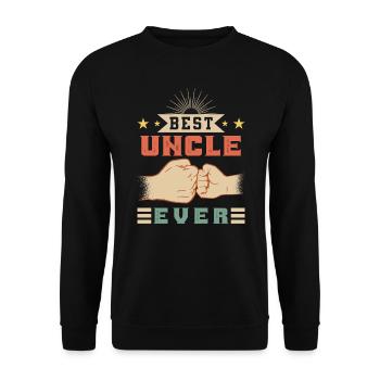Best Uncle ever Vintage Uncle - Unisex Sweatshirt - black - Front - Alina (178cm) & Michal (187cm)