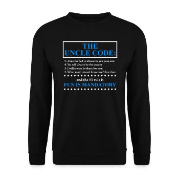 The Uncle Code funny uncle saying - Unisex Sweatshirt - black - Front - Alina (178cm) & Michal (187cm)