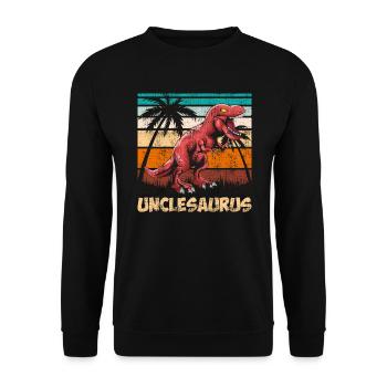 Unclesaurus Uncle Uncle - Unisex Sweatshirt - black - Front - Alina (178cm) & Michal (187cm)