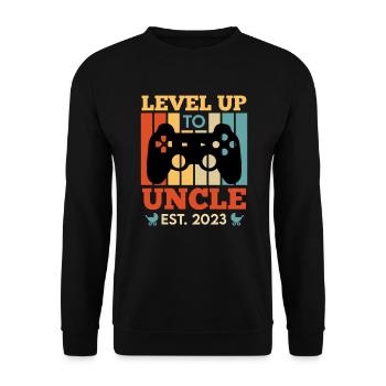 Niveau de l’oncle de jeu jusqu’à l’oncle 2023 - Sweat-shirt Unisexe - noir - Devant - Alina (178cm) & Michal (187cm)